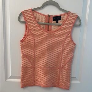 Romeo & Juliet Couture Y2K Pink Fitted Ribbed Tank Top/ Zipper/ Waffle Knit